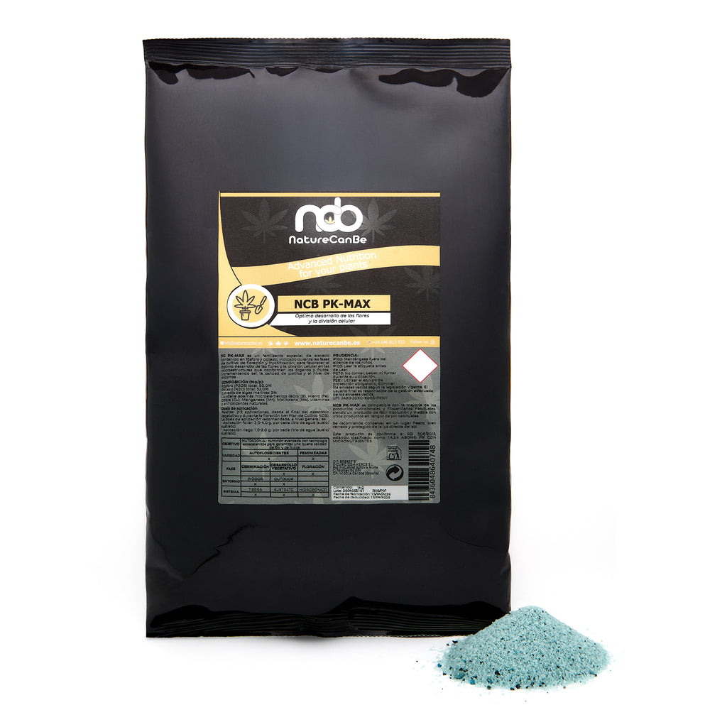 Bolsa negra 1 kilo NCB PK-MAX - producto marca NatureCanBe – producto nutricional orgánico – etiqueta anaranjada 